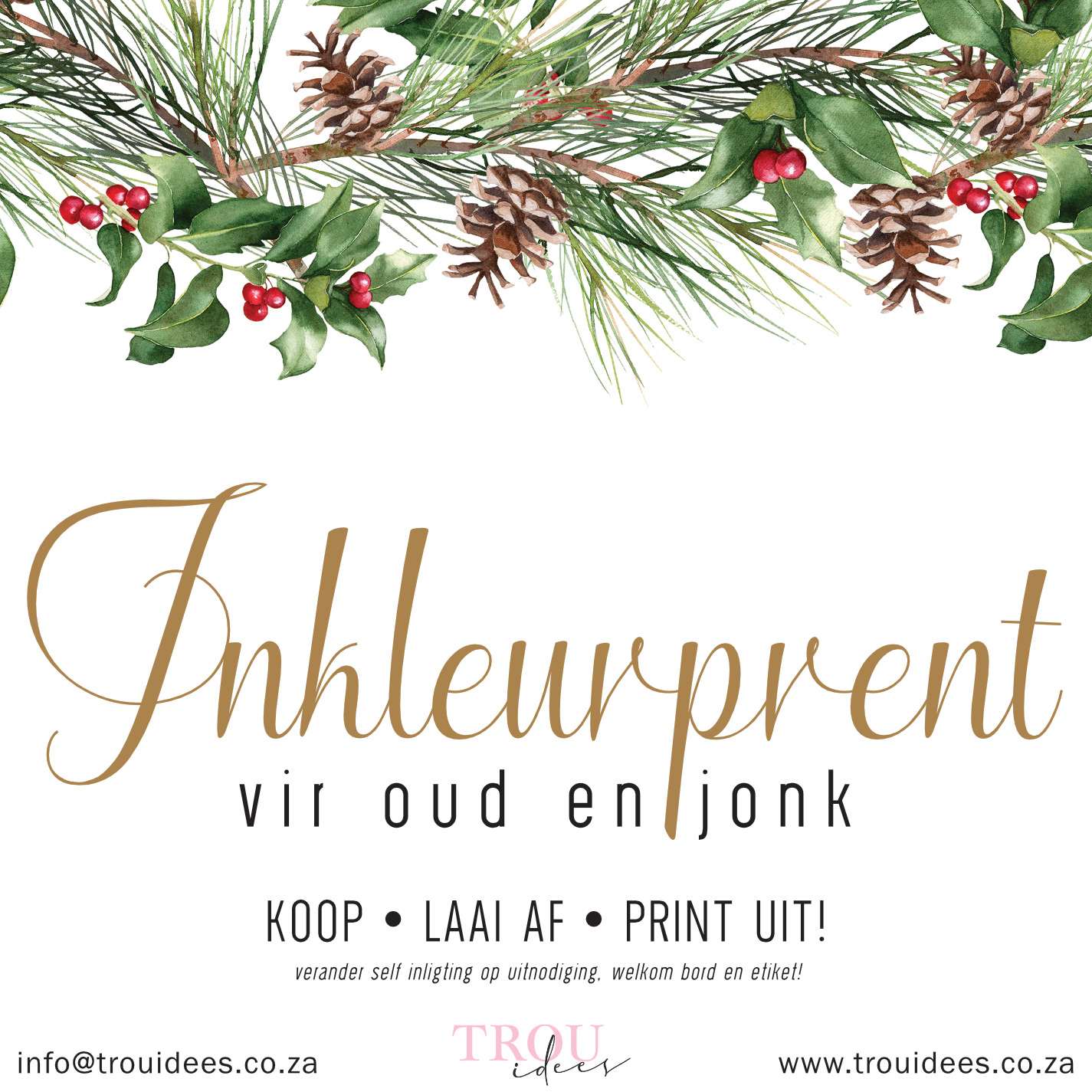 Kersfees Inkleurprent